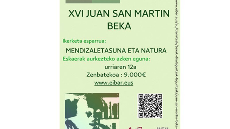 "Mendizaletasuna eta natura" izango da aurtengo Juan San Martin beka deialdiko gaia