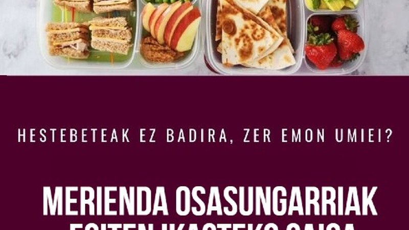 Merienda osasungarriak prestatzen ikasteko saioa antolatu du ...eta kitto!-k