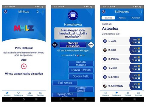 Mihiluze lehiaketaren aplikazioa IOS eta Android gailuetan deskargatu daiteke