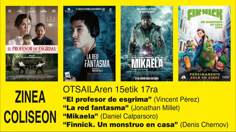 “Mikaela” eta “La red fantasma” asteburuko Coliseoko zine-programazioan