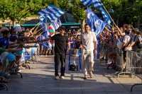 Mikel Oyarzabal eta Jon Gorrotxategi futbolariek herrikideen beroa jaso zuten ostiralean
