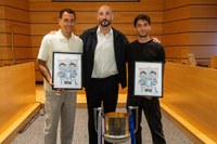 Mikel Oyarzabal eta Jon Gorrotxategi futbolariek herrikideen beroa jaso zuten ostiralean