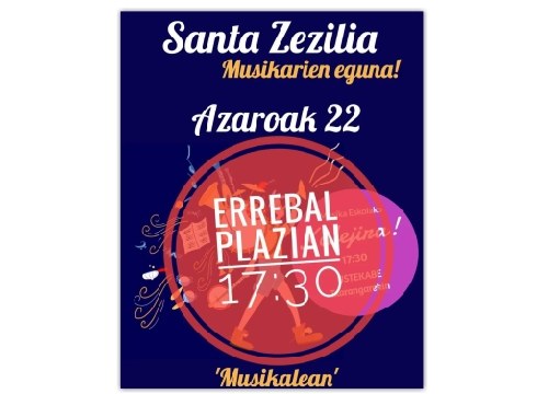 Musika Eskolakoen kalejira bertan behera laga dute eta Errebal Plazan ospatuko dute Santa Zezilia