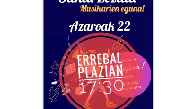 Musika Eskolakoen kalejira bertan behera laga dute eta Errebal Plazan ospatuko dute Santa Zezilia