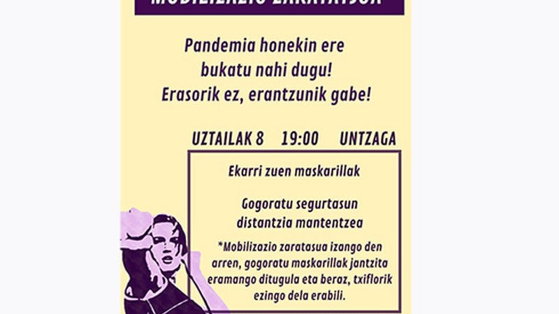 Naluak manifestazio zaratatsua deitu du gaur arratsalderako, atzoko eraso sexista salatzeko