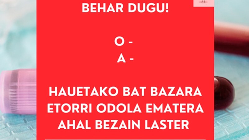 O- eta A- odol-taldeetako emaile bila dabiltza