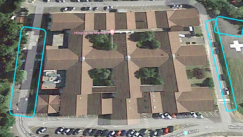 Obrak direla eta, hurrengo egunetan aparkaleku gutxiago izango ditu Mendaroko ospitalak