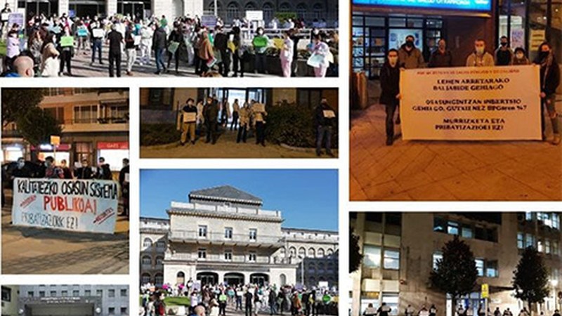 Osasungintza publikoaren aldeko elkarretaratzeak deitu dituzte eguaztenerako