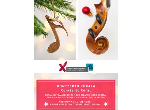 Ostiralean kontzertu korala egongo da Karmengo elizan Musika Eskolako taldeekin