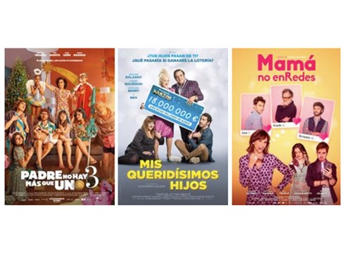 ‘Padre no hay más que uno 3’, ‘Mis queridísimos hijos’ eta ‘Mamá no enRedes’ pelikulak astebururako zine-karteldegian