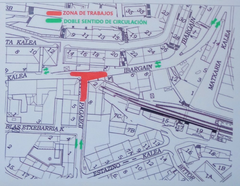 Pagaegi kalea trafikoarentzat itxi egingo dute zortzi astez, lanak egiteko