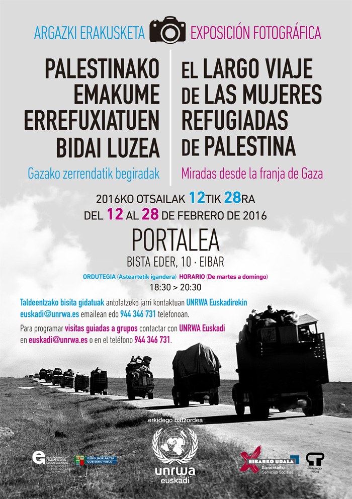 Palestinako emakume errefuxiatuen bidai luzea, argazki erakusketa