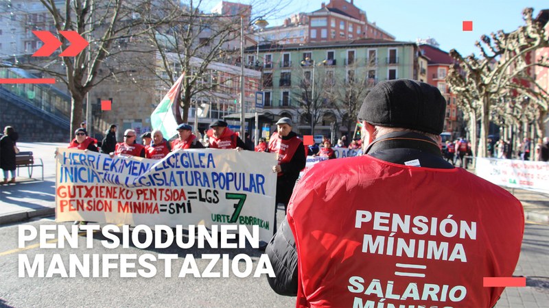 Pentsioak Lanbide Arteko Gutxieneko soldatarekin parekatzea da pentsiodunen helburu nagusia