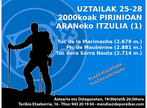 Pirinioetako ia 3.000 metroko hiru gain egiteko aukera eskaintzen du Klub Deportiboak