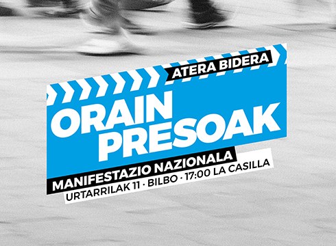 Presoen alde Bilbon egingo den manifestaziora joateko autobusa irtengo da Ego-Gainetik