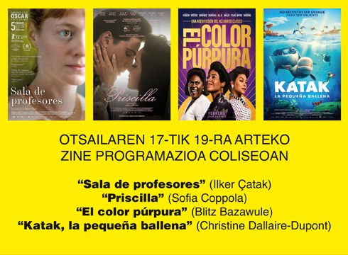 “Priscilla” eta “El color púrpura” Coliseo antzokiko zine-karteldegian