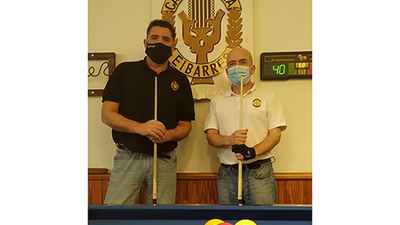 Ricardo Ereña eta Antonio Martinez izan dira onenak Eibarko Kasinoko billar txapelketan