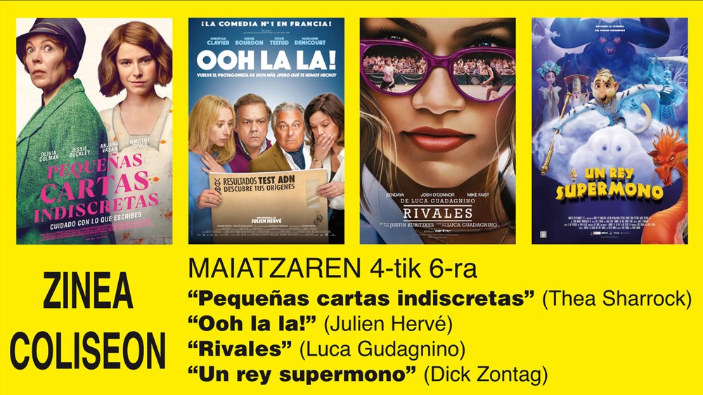 “Rivales” eta “Ooh la la!” pelikulak asteburuko zine-karteldegian