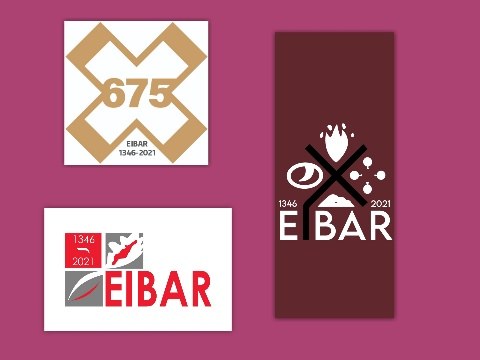 Eibarko 675. urteurreneko hiru logotipo finalisten artean irabazlea aukeratzeko botazioa zabaldu dute