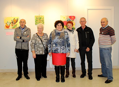 Rosario Bagliettoren margo erakusketa zabaldu dute Untzagako jubilatu etxean