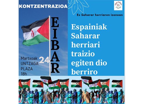 Saharar herriaren aldeko kontzentrazioa egingo dute bihar