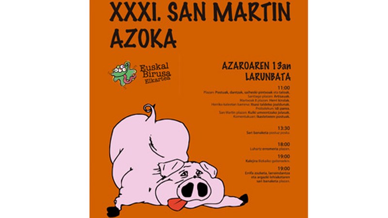 San Martin azoka egingo da azaroaren 13an, larunbata, Ermuko plazan eta inguruko kaleetan