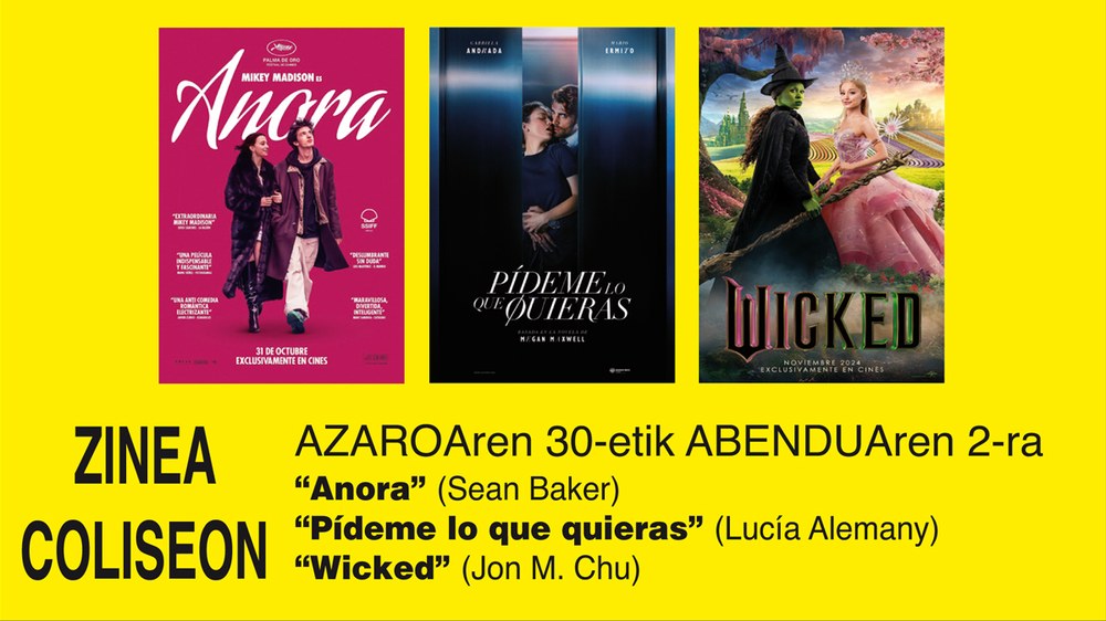 Sanandresetako asteburuan hiru pelikula Coliseoan