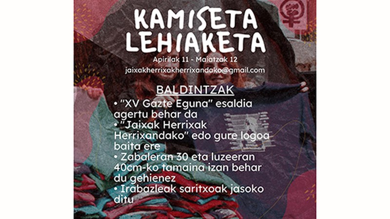 Sanjuanetan ospatuko den XV. Gazte Egunerako kamiseta lehiaketa antolatu dute