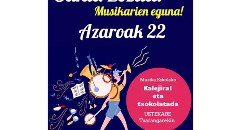 Santa Zezilia ospatzeko kalejira eta txokolata egingo dira gaur Errebal Plazan