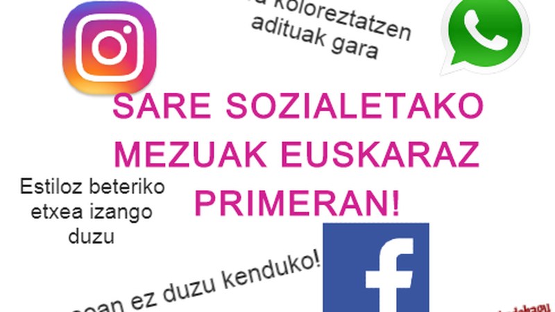 Sare sozialetako mezuak Euskeraz Primeran!