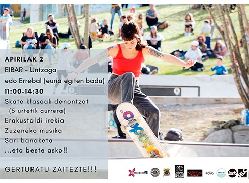 Skate ekitaldia egingo dute zapatu goizean Errebal Plazan