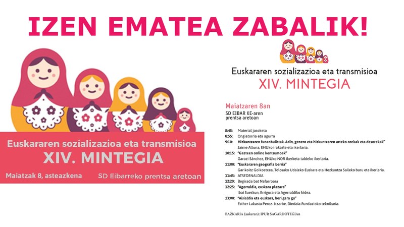 Sozializazio eta transmisio mintegian izena emateko epea zabalik dago