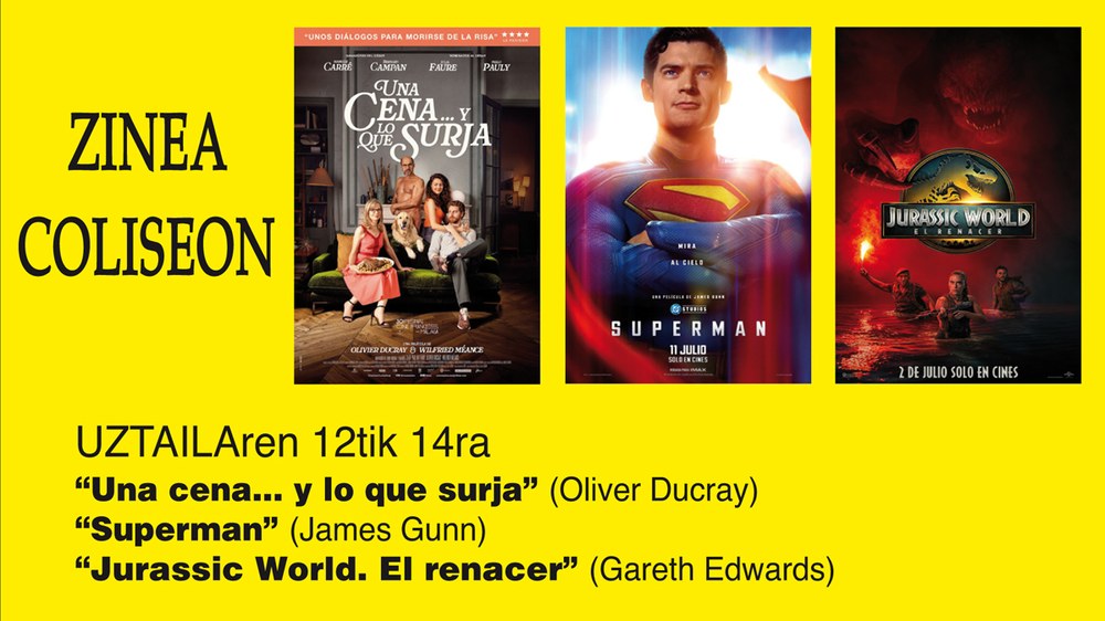 Superman eta Jurassic World asteburuko zine karteldegian