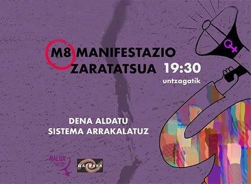 Talde feministek manifestazio zaratatsua deitu dute gaurko, 19:30ean Untzagatik