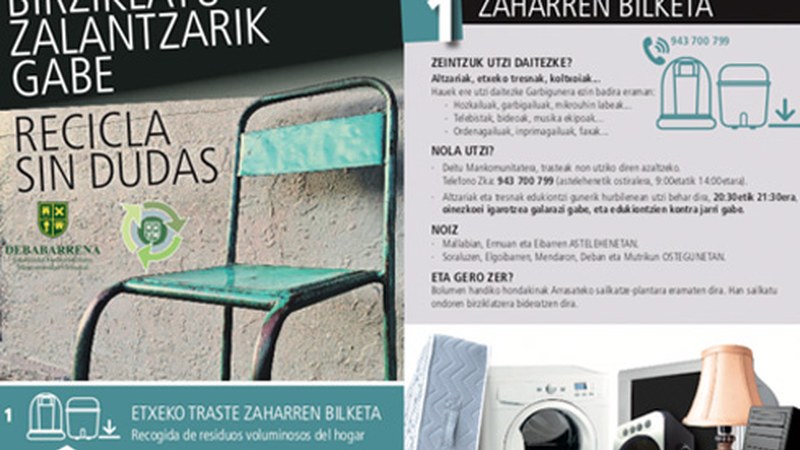 Tamaina handiko hondakinen birziklatzea eta Garbiguneen erabilera hobetzeko kanpaina hasi du Mankomunitateak