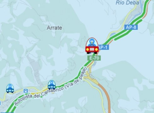 Trafiko geldoa Maltzaga eta Elgoibar bitartean, istripu baten eraginez