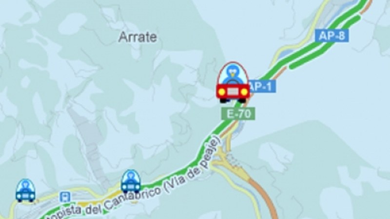 Trafiko geldoa Maltzaga eta Elgoibar bitartean, istripu baten eraginez