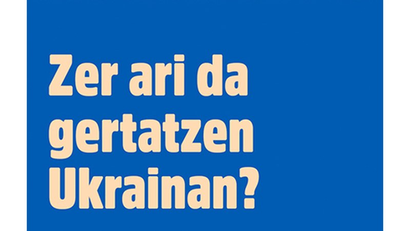 Txente Rekondo nazioarteko analistak Ukrainan gertatzen ari denari buruz jardungo du etzi