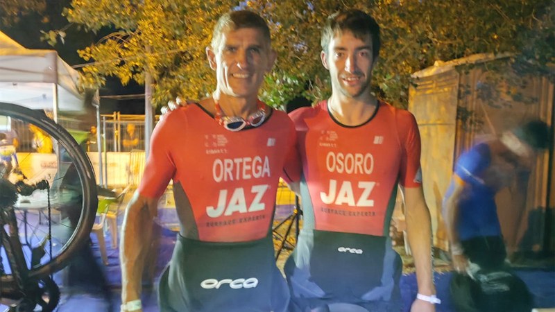 Txomin Osoro eta Joseba Ortega Agote Embrumakeko triatloian izan dira