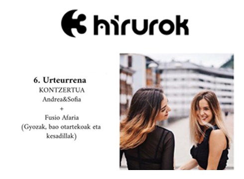 Hirurok tabernak 6. urteurrena ospatuko du gaur zuzeneko musika eta menu bereziarekin