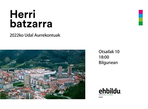 Udal aurrekontuen negoziazioa nola joan den azaltzeko herri batzarra deitu du EH Bilduk biharko