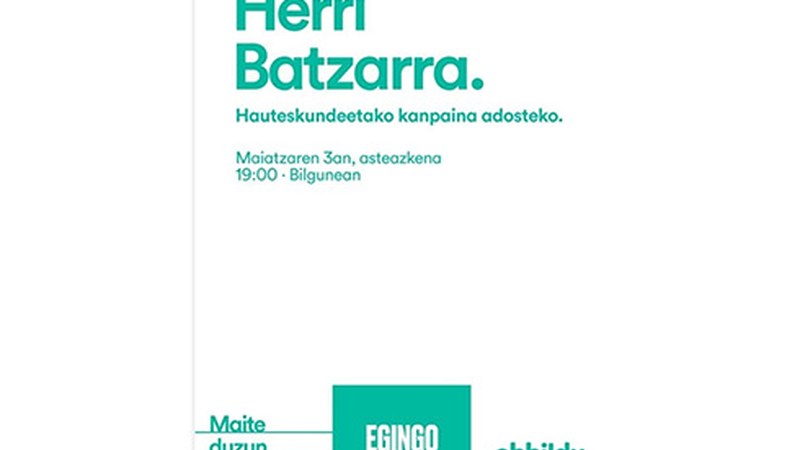 Udal hauteskundeetarako programa eta kanpaina aurkeztuko ditu gaur arratsaldean Bilduk