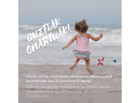 Udaleku irekietan izena eman duten haur guztiak onartu dituzte