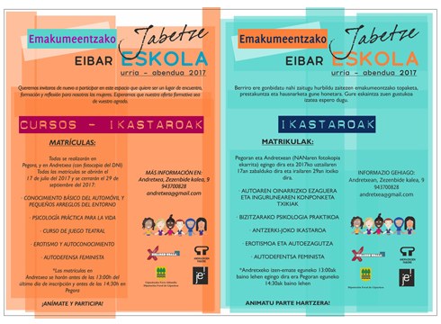 Udazkenean eskainiko diren Jabetze Eskolako ikastaroetan izena eman daiteke dagoeneko