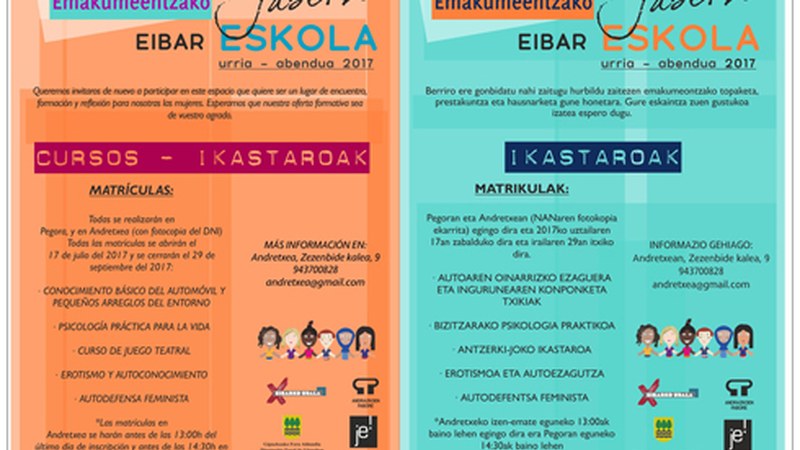 Udazkenean eskainiko diren Jabetze Eskolako ikastaroetan izena eman daiteke dagoeneko
