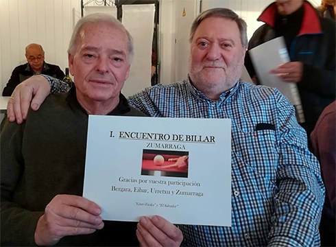 Untzagako bikoteak irabazi du Zumarragan jokatu den jubilatu etxeen arteko I. Billar Topaketan