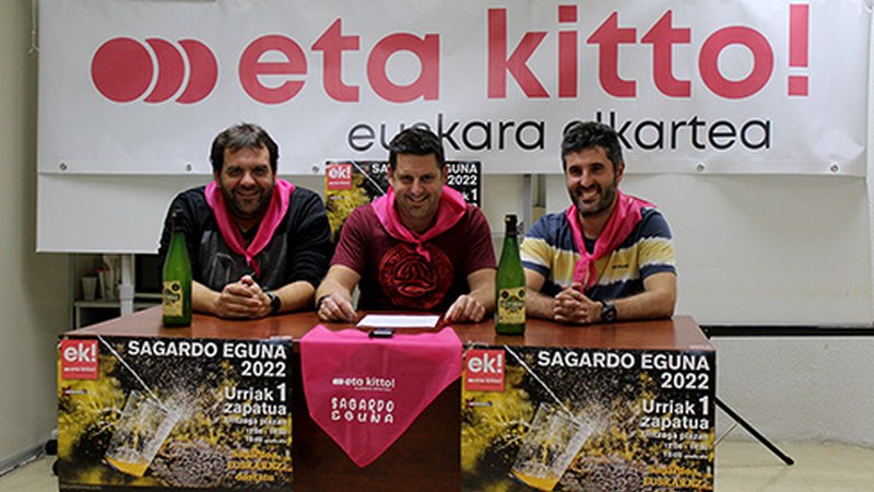 Urriaren 1ean ospatuko den Sagardo Egunaren XXVII. edizioa aurkeztu dute