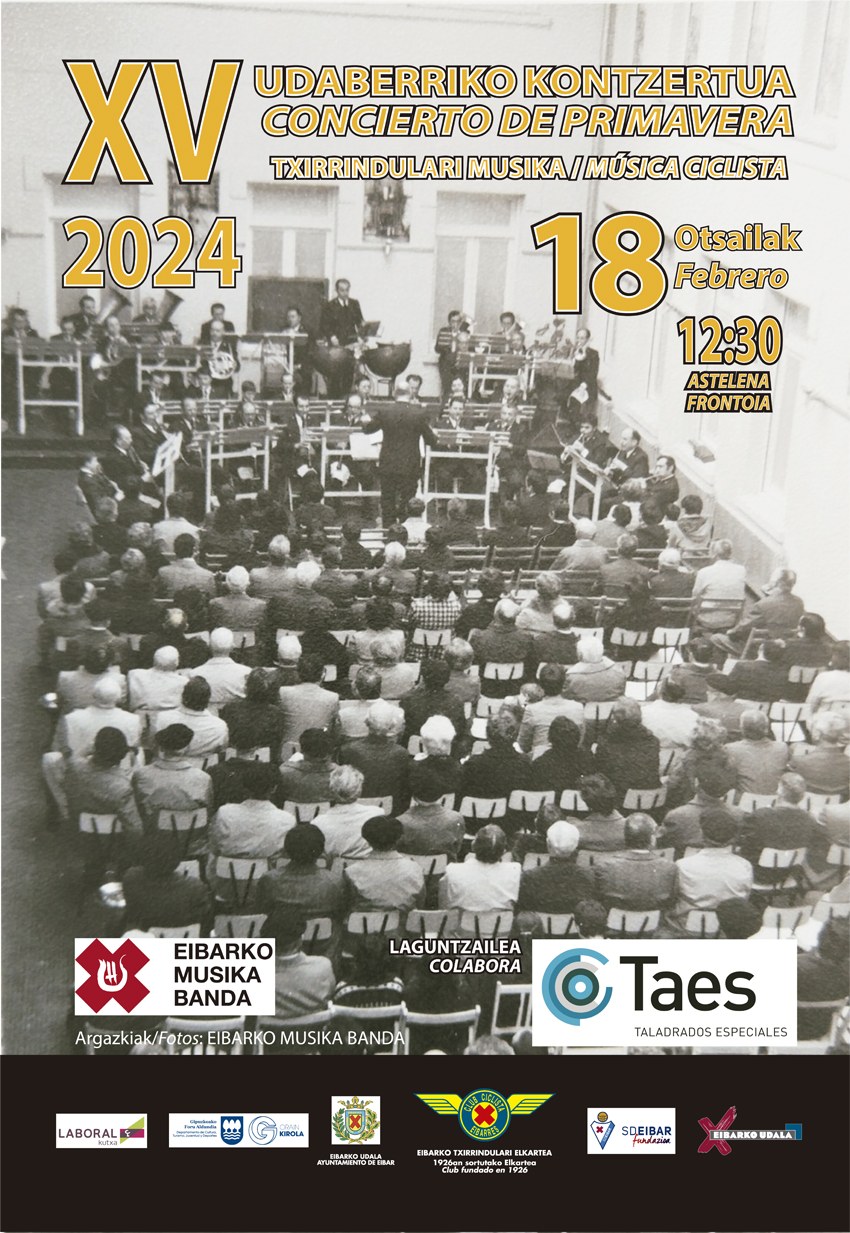 XV. Udaberriko Kontzertua emango du Eibarko Musika Bandak domeka eguerdian Astelena frontoian