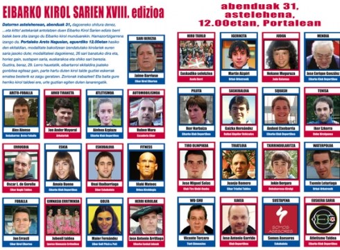 XVIII. Eibarko Kirol Sariak hilaren 31n, 12.00etan