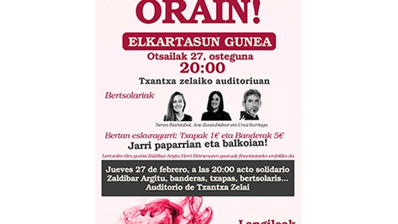 Zaldibar Argitu plataformak Elkartasun Gunea jarriko du eguenean Txaltxa Zelaian